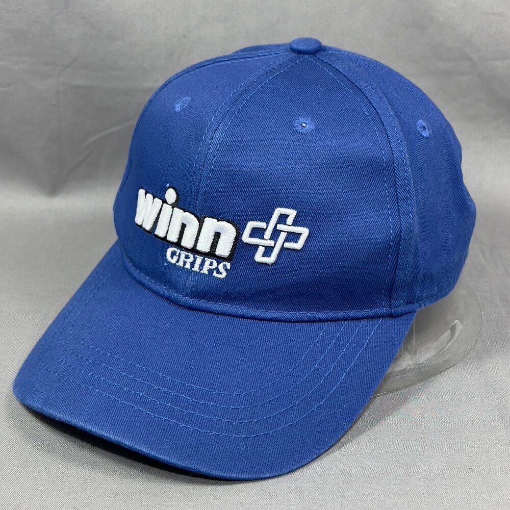 Winn Grips Strapback Hat Cap Blue Outdoor Performance Golf Athletic Dad Mens